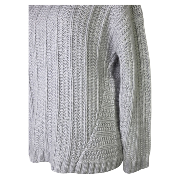 Garnet Hill 100% Cashmere Gray Chunky Knit Turtleneck Sweater Women’s M NWOT - Picture 2 of 7